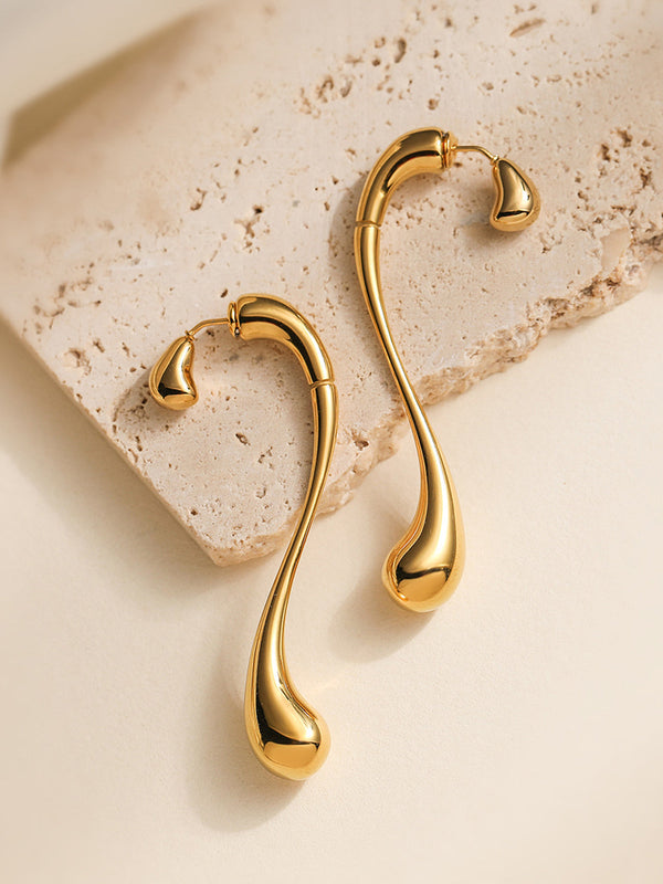 Asimetrik Su Damlası Küpeler