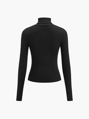 Minimalist Balıkçı Yaka İnce Örgü Üst