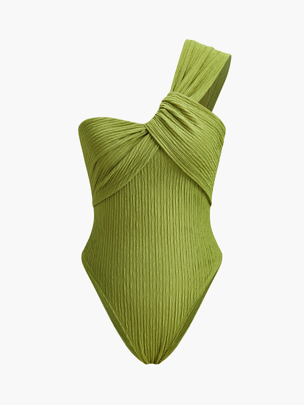 Önü Bükülmüş Tek Omuzlu Body