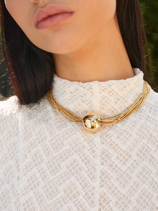 Çok Zincirli Parlak Üst Gerdanlık