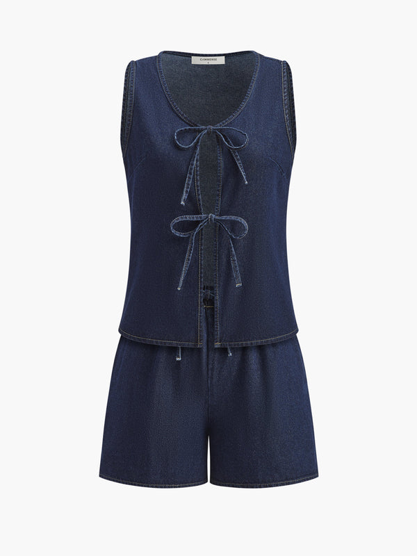 Kot Bağcıklı Ön Şort Takımı