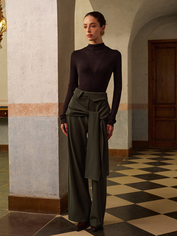 Orta Bel Düğümlü Pantolon