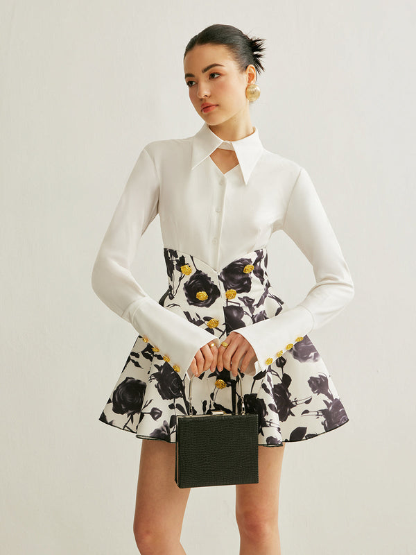 Metal Düğmeli Kesik Polo Tişört