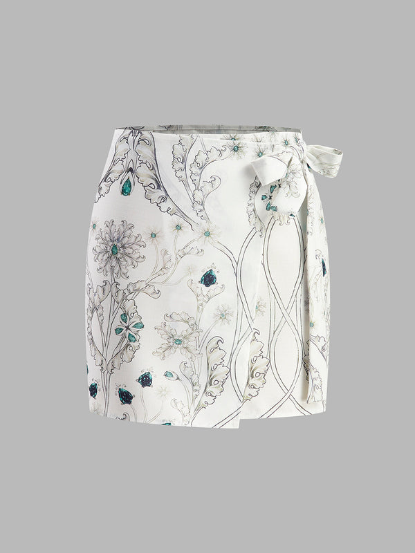 Çiçek Desenli Sarma Etek