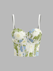 Çiçek İşlemeli Kalp Korse