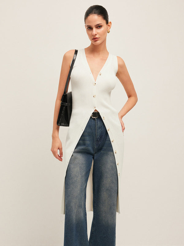 Düğme Detaylı Ribana Elbise