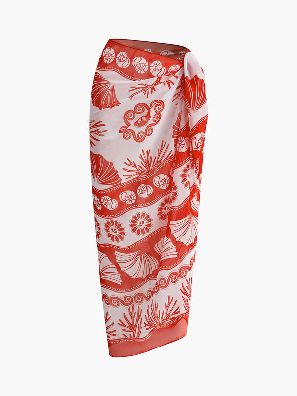 Şifon Baskılı Etek