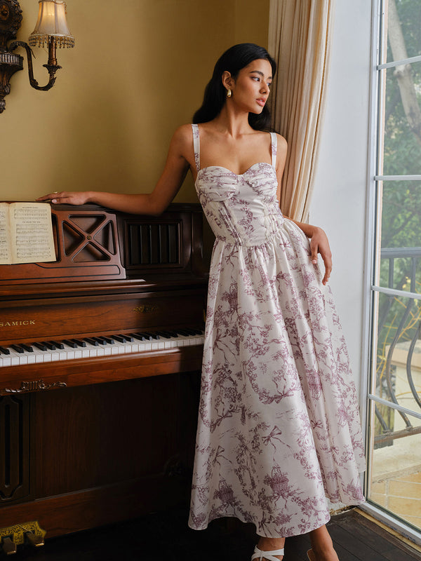 Tuval Baskılı Korse Elbise