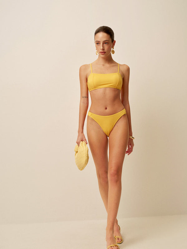 Dokulu Yuvarlak Yaka Bikini Takımı