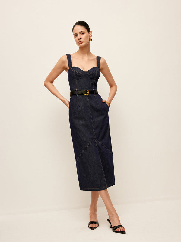 Kemersiz Sweetheart Kot Elbise