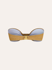 Metalik Fiyonklu Bandeau Bikini Üstü