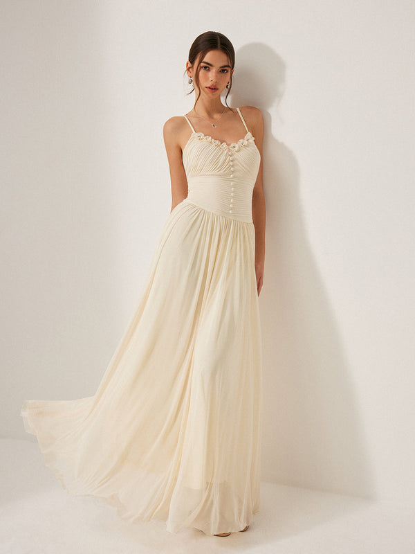 Düğme Detaylı File Panelli Elbise