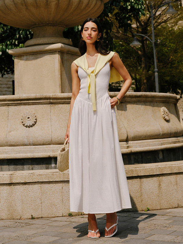 Pamuklu Cep Detaylı Atlet Elbise