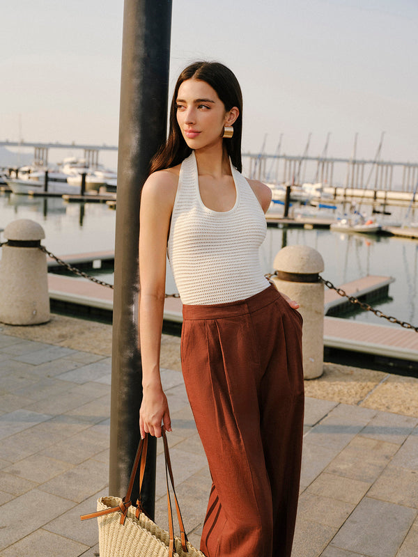 Halter Yaka Örgü Üst