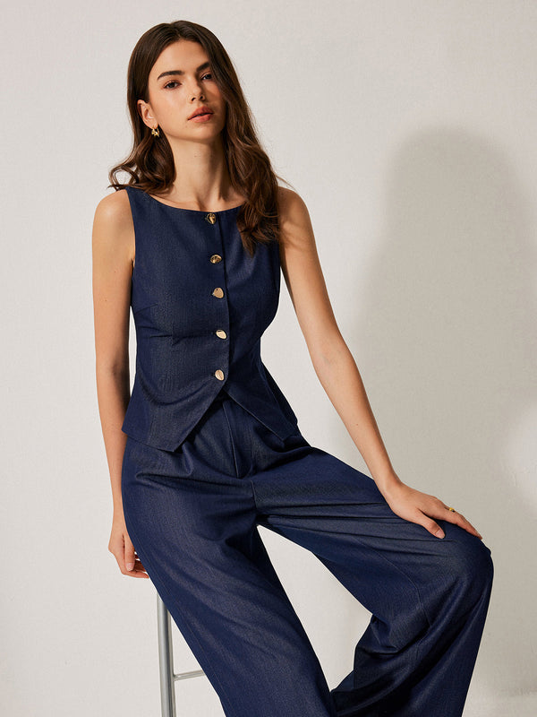 Önü Düğmeli Kolsuz Yelek