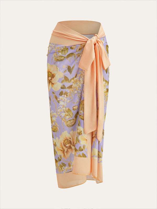 Çiçek Desenli Panel Bağlamalı Dosya Örtüsü