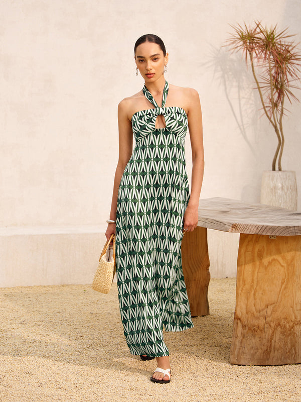 Boyundan Bağlamalı Anahtar Deliği Elbise