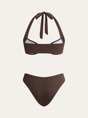 Halka Detaylı Boyundan Bağlamalı Bikini Takımı