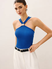 Halter Yaka Örgü Üst