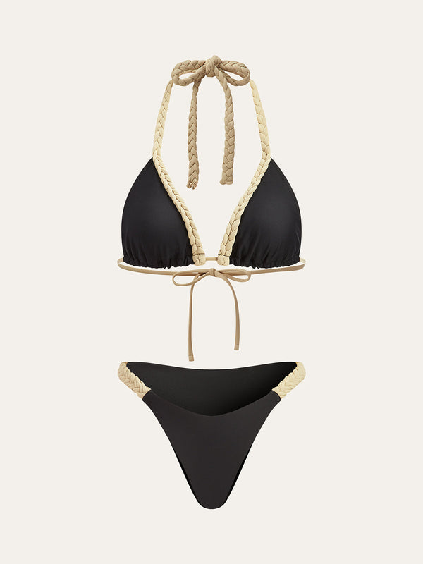 Örgülü Askılı Bikini Takımı