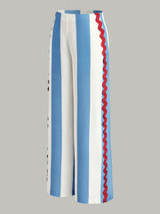 Çizgili Cepli Pantolon