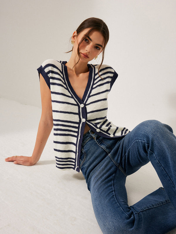 Çizgili Örgü Hırka