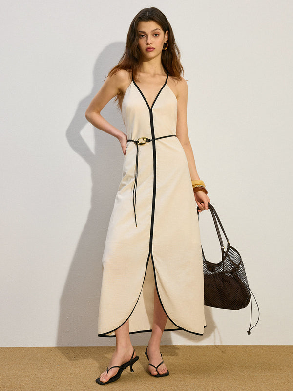 Keten Ve Pamuklu Uzun Elbise