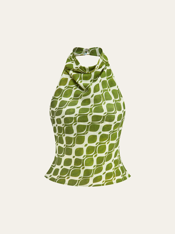 Yarı Şeffaf Baskılı Askılı Üst