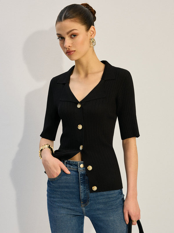 Örgü Düğmeli Bluz