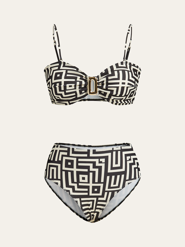 Geometrik Desenli Bikini Takımı