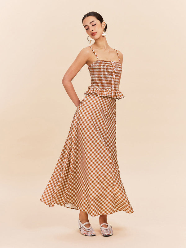 Dama Desenli Cepli Etek