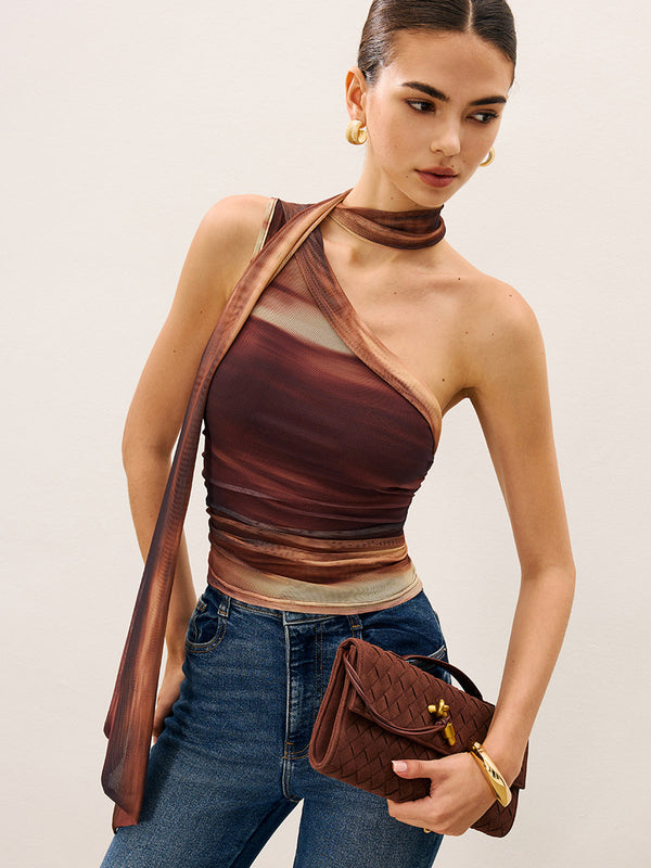 Dradient Eşarp Detaylı Üst