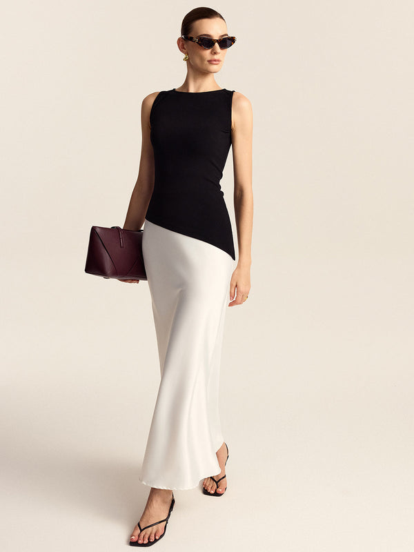 Saten Denizkızı Midi Etek