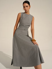 Gingham Midi Elbise