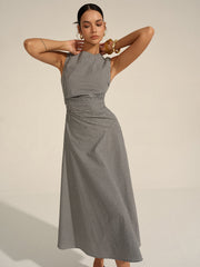 Gingham Midi Elbise
