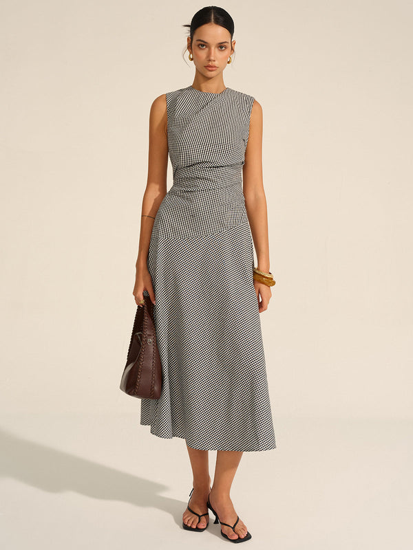 Gingham Midi Elbise