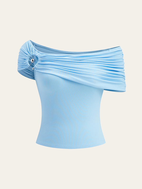 Halka Detaylı Omuz Açık Üst