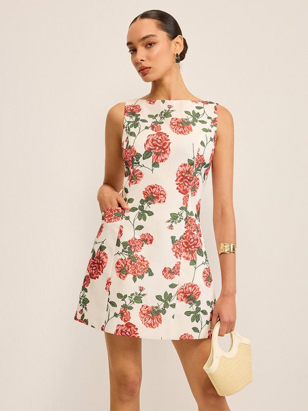 Çiçek Baskılı Shift Elbise