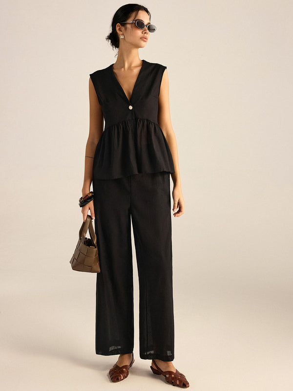 Fırfırlı Yelek Pantolon Takımı