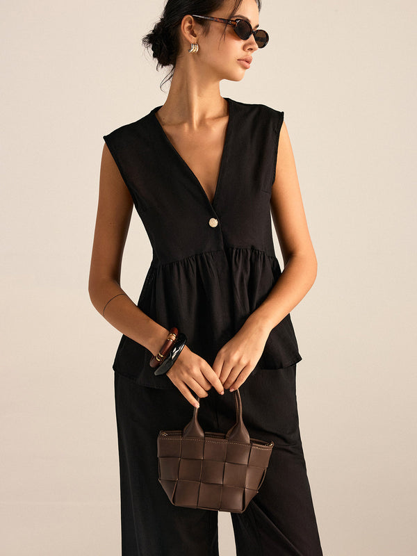 Deri Dokuma Tote Çanta