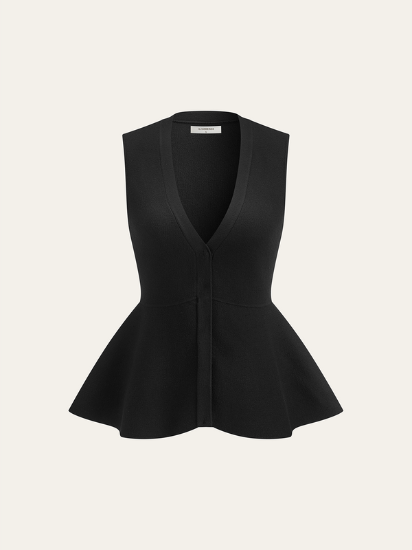 Örme Peplum Yelek Hırka