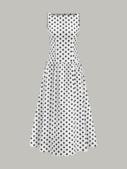 Polka Dot Kolsuz Midi Elbise