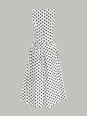 Polka Dot Kolsuz Midi Elbise