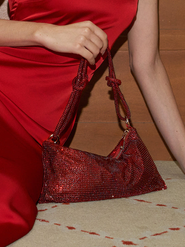 Yapay Elmaslı Küçük Koltuk Altı Çantası