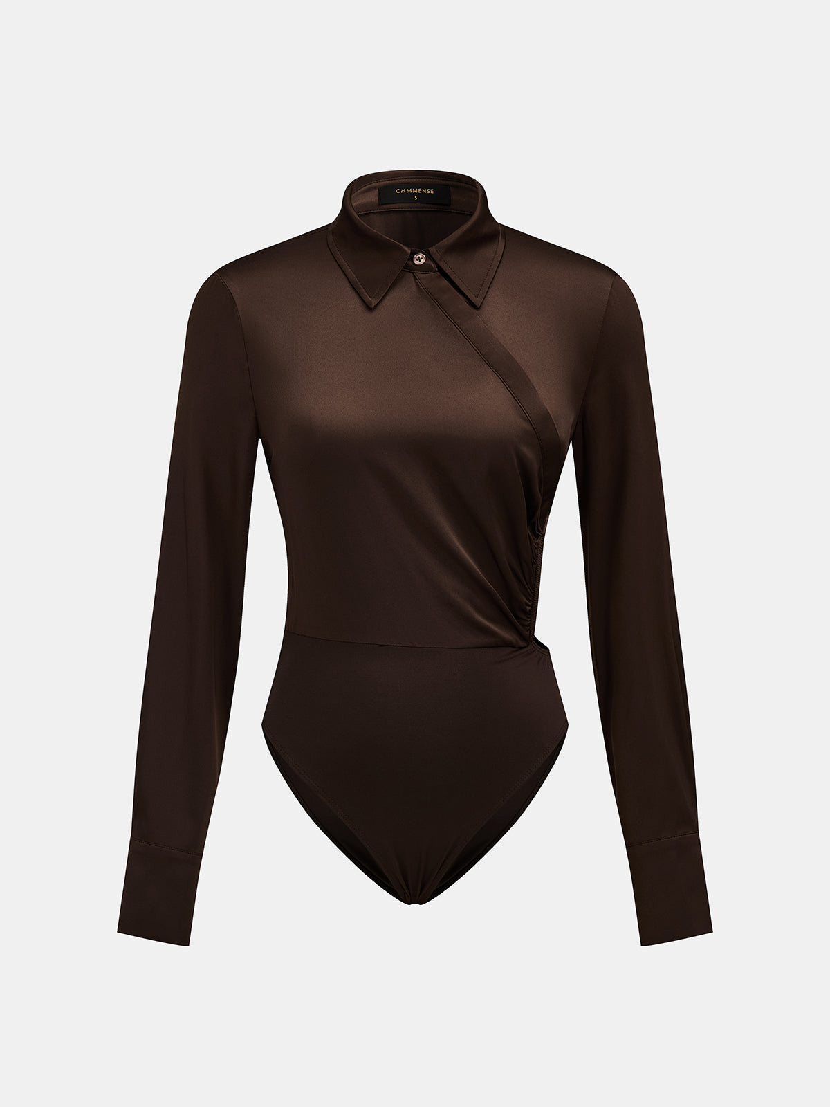 Ballanzia Saten Büzgülü Yakalı Bodysuit