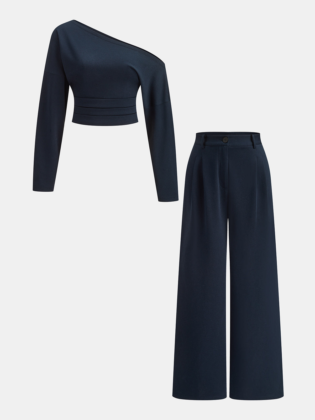 Ballanzia Düşük Omuz Crop Üst & Pantolon Takımı