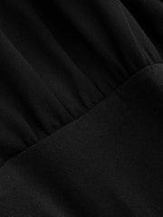 Ballanzia Kruvaze V Yaka Transparan Kollu Bodysuit