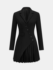 Ballanzia Asimetrik Pileli Blazer Elbise