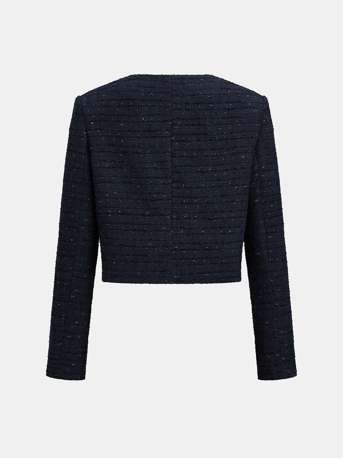 Ballanzia Işıltılı Tüvit Kruvaze Crop Ceket