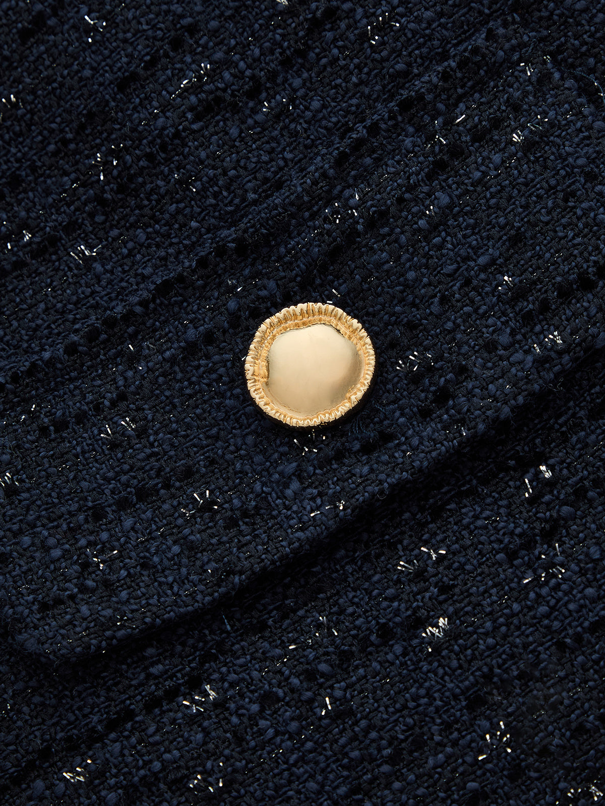 Ballanzia Işıltılı Tüvit Kruvaze Crop Ceket